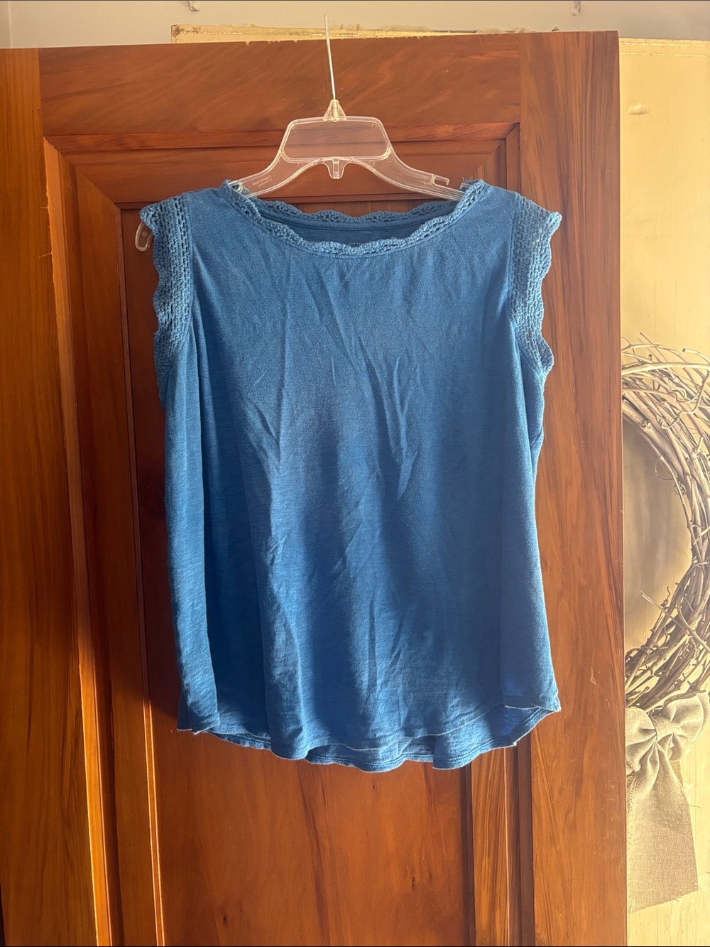 Blue crochet tank!